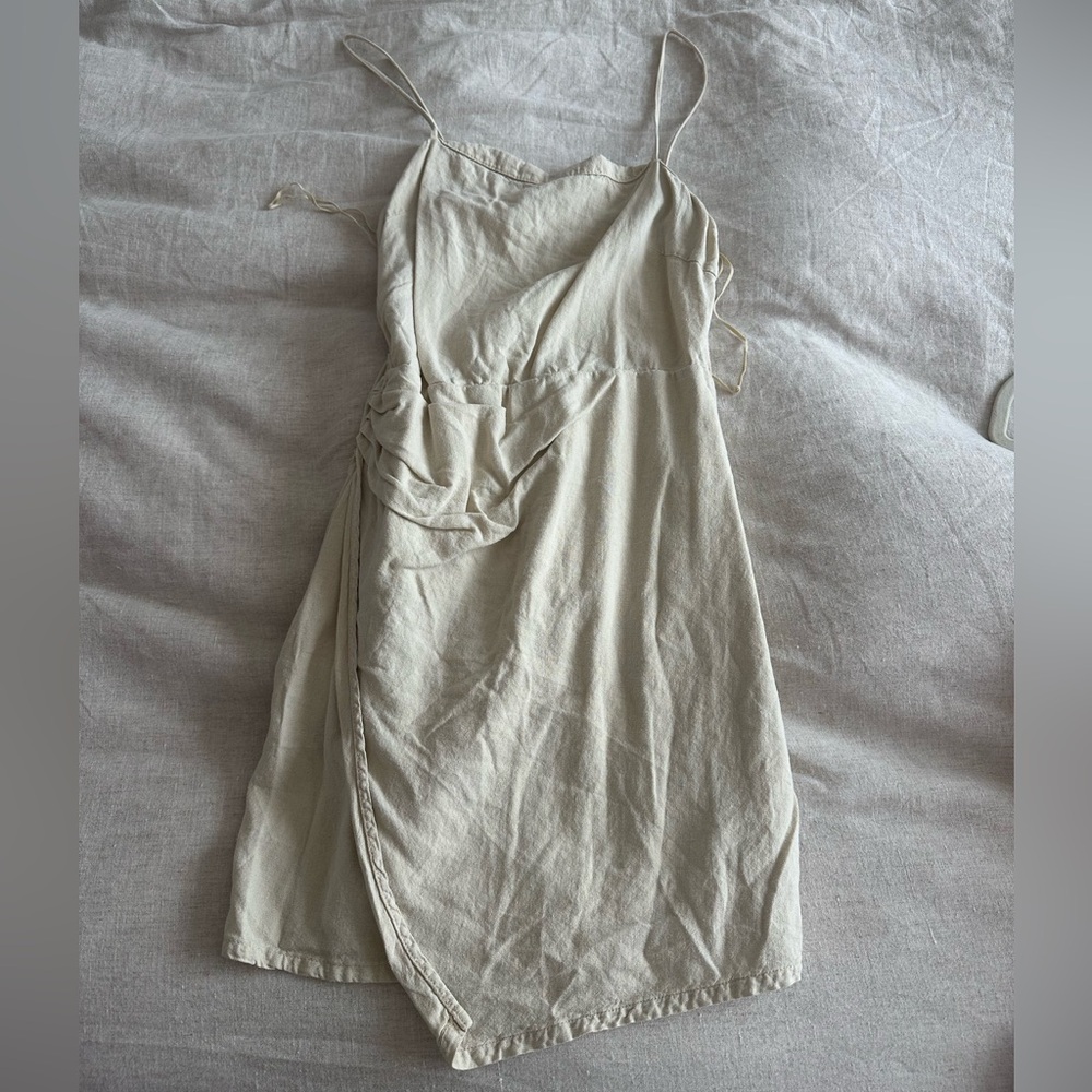 Zara Linen Cream Women's Dress